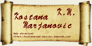 Koštana Marjanović vizit kartica